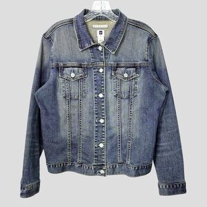 Vintage GAP 2002 Women’s Denim Trucker Jacket XL Blue Medium Wash Lived-in Fade
